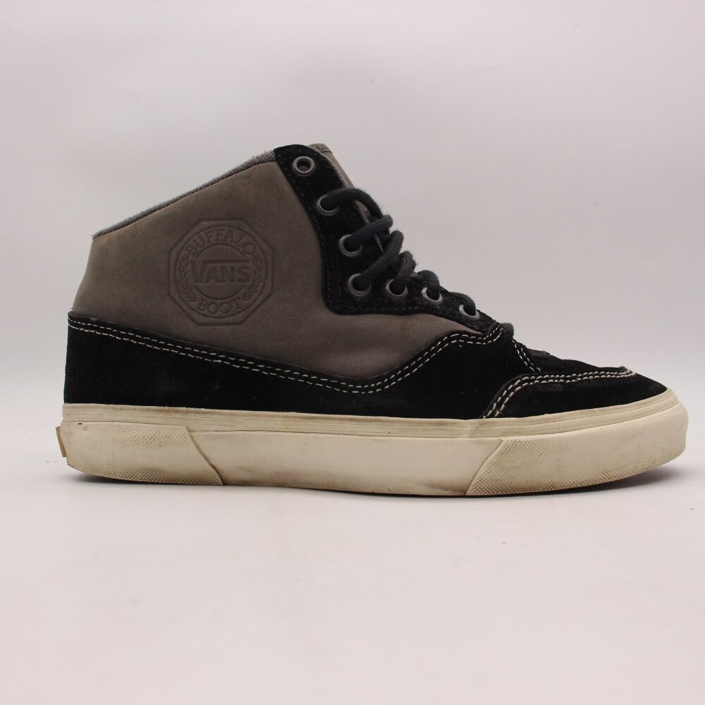 Vans Vault Shoes Buffalo Boot Men's Size 8.5 Black Suede Mid Top Lace Up